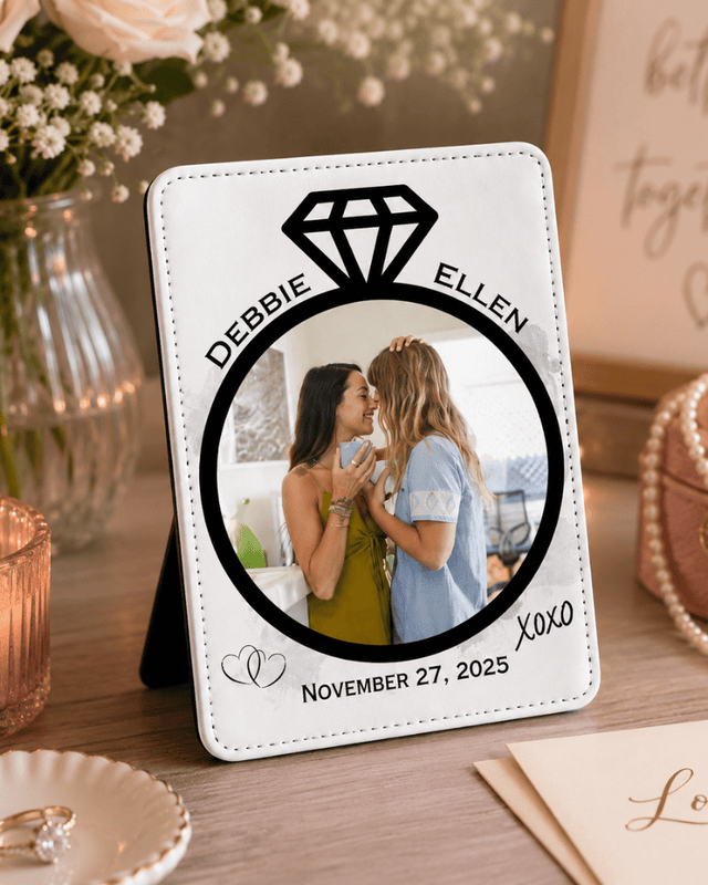Affinity Collection Forever Moments faux leather plaque with personalized photo design.