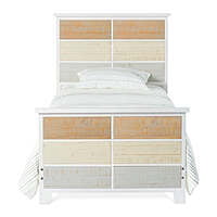 Rustic Multicolor Panel Twin Bed for Kids – Wooden Frame with Distressed Finish Rustic Multicolor Panel Twin Bed for Kids – Wooden Frame with Distressed Finish