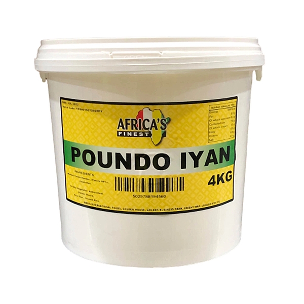 26107     African Finest Poundo Iyan 4kg Tub