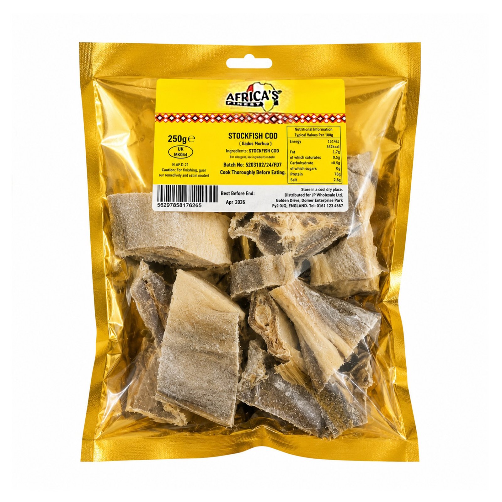 26110 African Finest Stockfish Cod 250g X 10