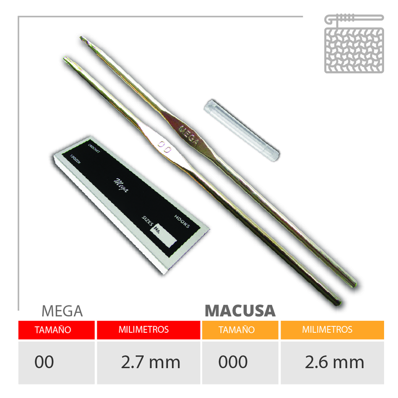Aguja Crochet Mega No 00 (2.7Mm) Caja X 144Und Aguja Crochet Mega No 00 (2.7Mm) Caja X 144Und