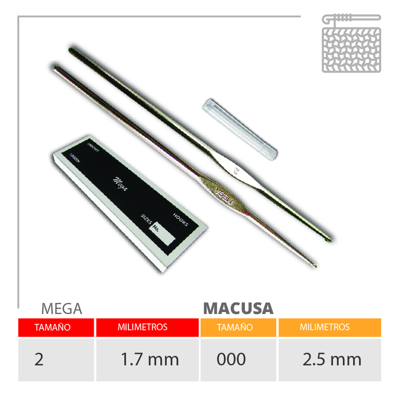 Aguja Crochet Mega No 2 (1.75Mm) Caja X 144Und Aguja Crochet Mega No 2 (1.75Mm) Caja X 144Und