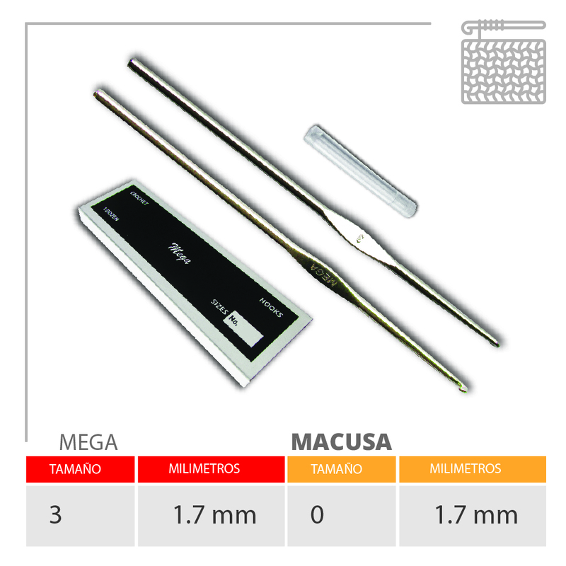 Aguja Crochet Mega No 3 (1.70Mm) Caja X 144Und Aguja Crochet Mega No 3 (1.70Mm) Caja X 144Und