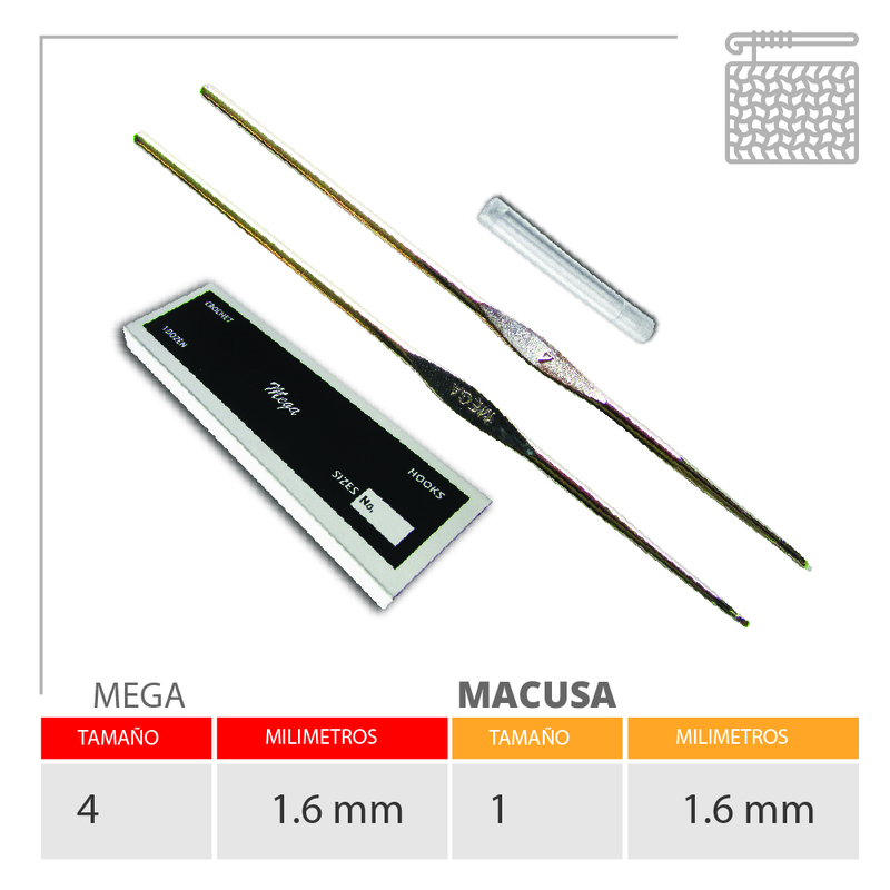 Aguja Crochet Mega No 4 (1.60Mm) Caja X 144Und Aguja Crochet Mega No 4 (1.60Mm) Caja X 144Und