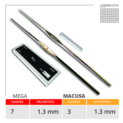 Aguja Crochet Mega No 7 (1.30Mm) Caja X 144Und