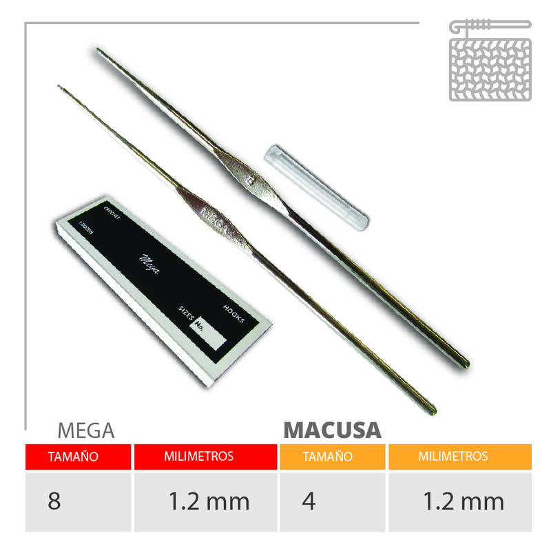 Aguja Crochet Mega No 8 (1.25Mm) Caja X 144Und Aguja Crochet Mega No 8 (1.25Mm) Caja X 144Und