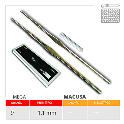 Aguja Crochet Mega No 9 (1.15Mm) Caja X 144Und