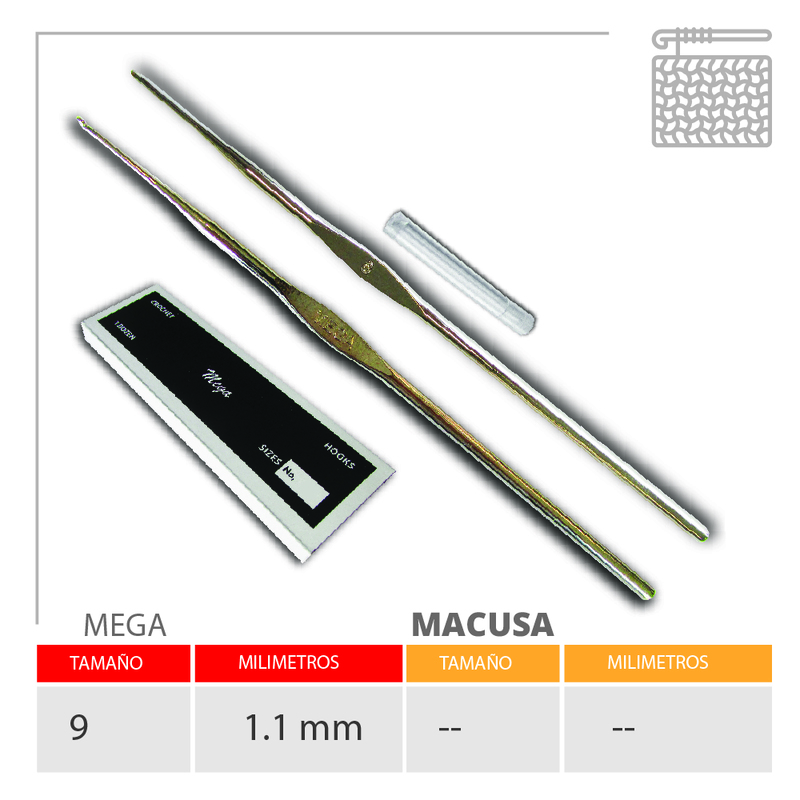 Aguja Crochet Mega No 9 (1.15Mm) Caja X 144Und Aguja Crochet Mega No 9 (1.15Mm) Caja X 144Und