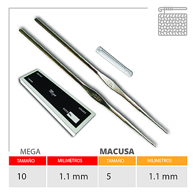 Aguja Crochet Mega No 10 (1.10Mm) Caja X 144Und