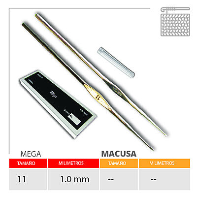Aguja Crochet Mega No 11 (1.05Mm) Caja X 144Und