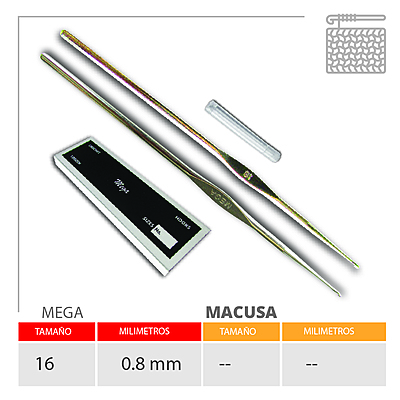 Aguja Crochet Mega No 16 (0.8Mm) Caja X 144Und
