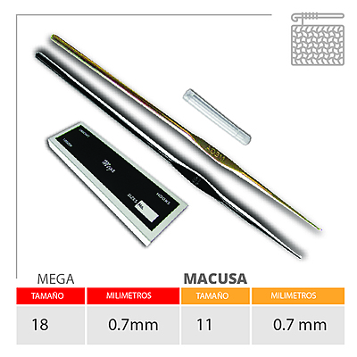 Aguja Crochet Mega No 18 (0.7Mm) Caja X 144Und