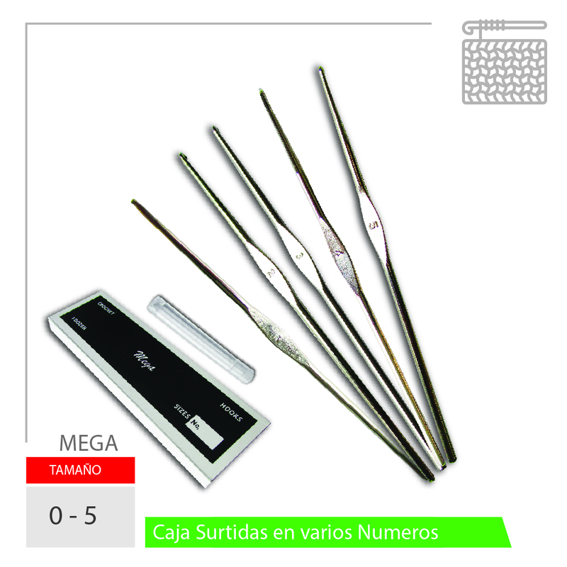 Aguja Crochet Mega No 0-5 Caja X 144Und Aguja Crochet Mega No 0-5 Caja X 144Und