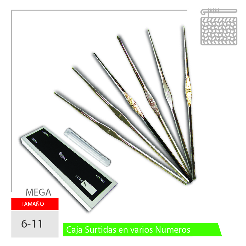 Aguja Crochet Mega No 6-11 Caja X 144Und Aguja Crochet Mega No 6-11 Caja X 144Und