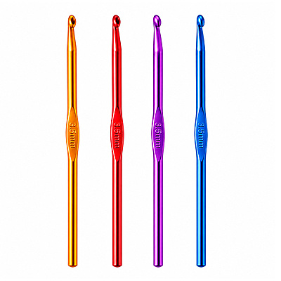 Aguja Crochet Aluminio Colores 3.5Mm Paquete X 12 unidades