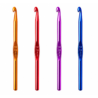 Aguja Crochet Aluminio Colores 5.5Mm Paquete X 12 unidades
