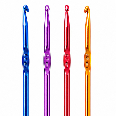 Aguja Crochet Aluminio Colores 6.5Mm Paquete X 12 unidades