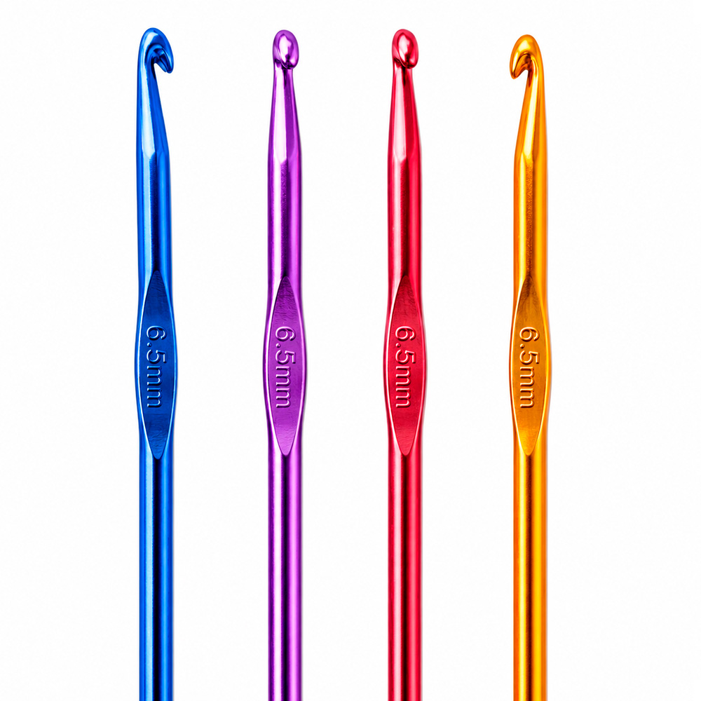 Aguja Crochet Aluminio Colores 6.5Mm Paquete X 12 unidades