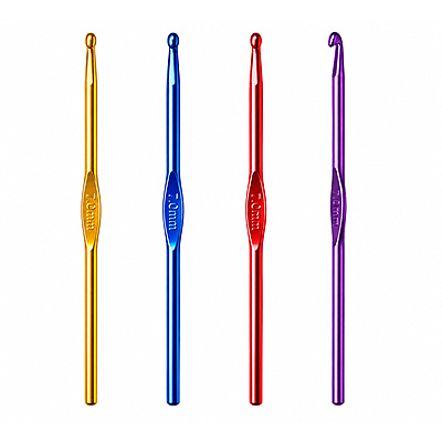 Aguja Crochet Aluminio Colores 7Mm Paquete X 12unidades