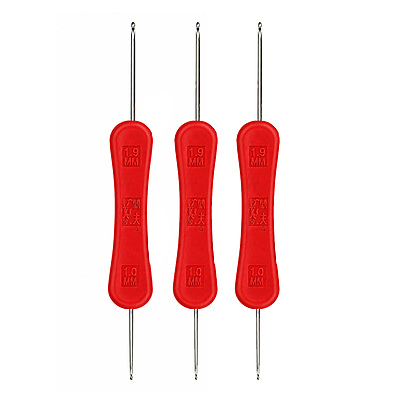 Aguja Crochet Doble Servicio Ergonomica 1.0-1.9Mm Paquete X12 Unidades
