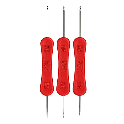 Aguja Crochet Doble Servicio Ergonomica 1.0-2.0Mm Paquete X12 Unidades
