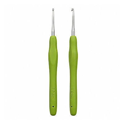 Aguja Crochet Mango Siliconado 2.0Mm  Paquete X 12Und