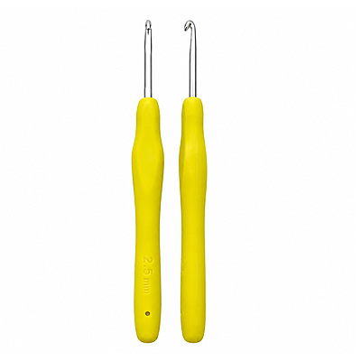 Aguja Crochet Mango Siliconado 2.5Mm  Paquete X 12Und