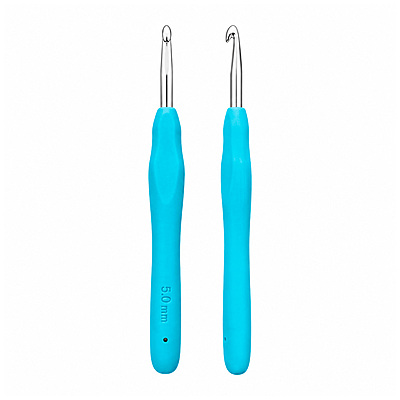 Aguja Crochet Mango Siliconado 5.0Mm  Paquete X 12Und