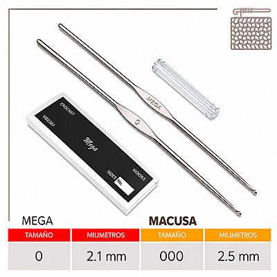 Aguja Crochet Mega No 0 (2.1Mm) Caja X 144Und