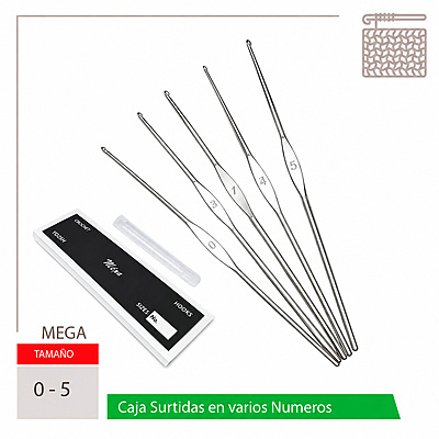 Aguja Crochet Mega No 0-5 Caja X 144Und