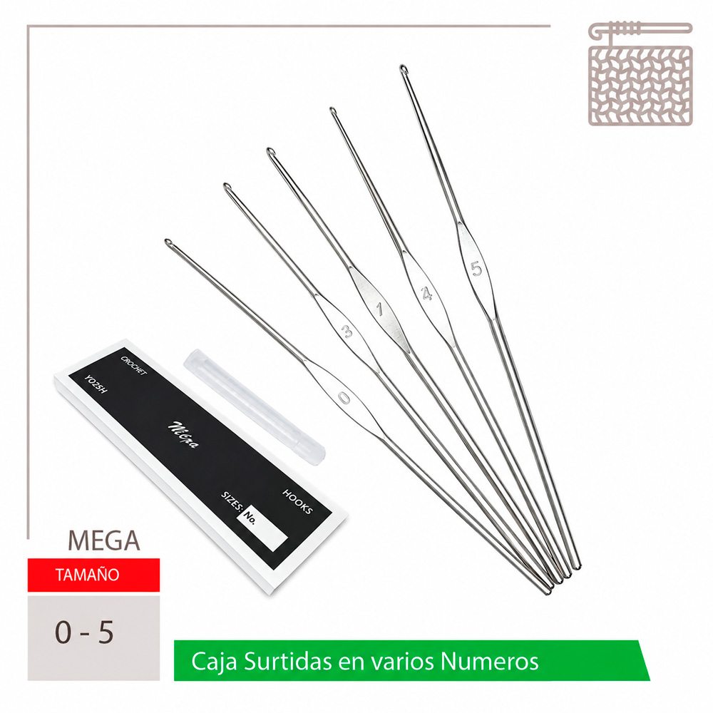 Aguja Crochet Mega No 0-5 Caja X 144Und Aguja Crochet Mega No 0-5 Caja X 144Und
