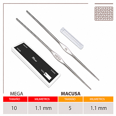 Aguja Crochet Mega No 10 (1.10Mm) Caja X 144Und