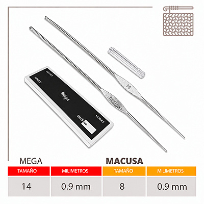 Aguja Crochet Mega No 14 (0.9Mm) Caja X 144Und