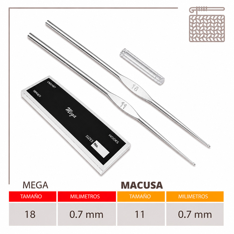 Aguja Crochet Mega No 18 (0.7Mm) Caja X 144Und Aguja Crochet Mega No 18 (0.7Mm) Caja X 144Und