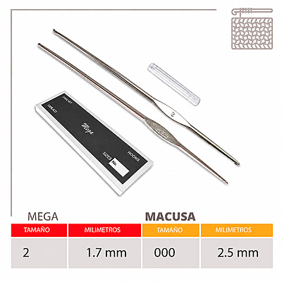 Aguja Crochet Mega No 2 (1.75Mm) Caja X 144Und