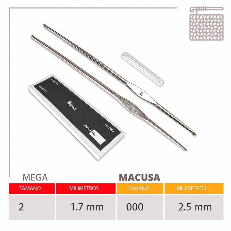 Aguja Crochet Mega No 2 (1.75Mm) Caja X 144Und Aguja Crochet Mega No 2 (1.75Mm) Caja X 144Und