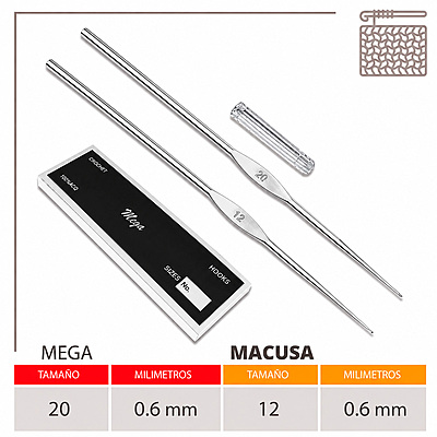 Aguja Crochet Mega No 20 (0.6Mm) Caja X 144Und