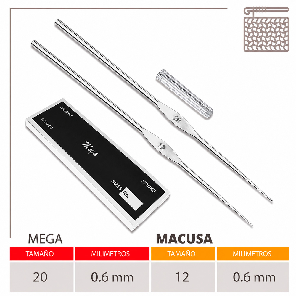 Aguja Crochet Mega No 20 (0.6Mm) Caja X 144Und Aguja Crochet Mega No 20 (0.6Mm) Caja X 144Und