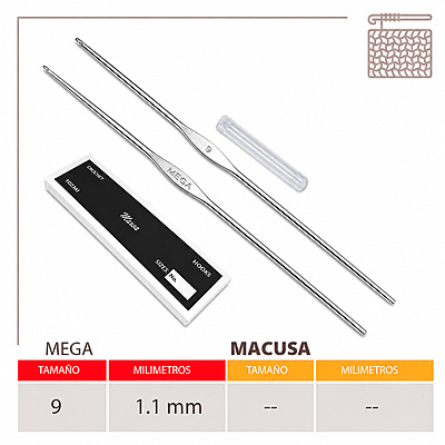 Aguja Crochet Mega No 9 (1.15Mm) Caja X 144Und