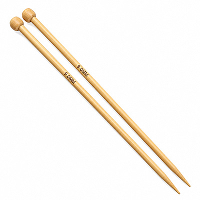 Aguja Tejer En Dos Bambu 9.0Mm X 35Cm Paquete X 10 Pares