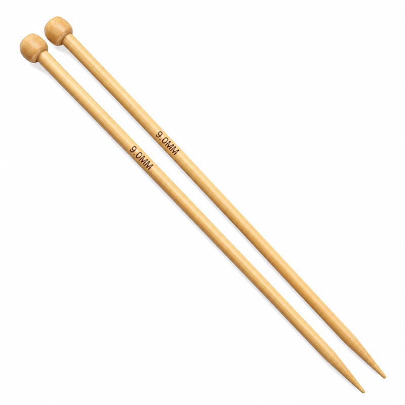 Aguja Tejer En Dos Bambu 9.0Mm X 35Cm Paquete X 10 Pares
