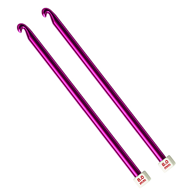 Aguja Crochet Tunecino Colores 8.0 mm Paquete x 5 Unidades