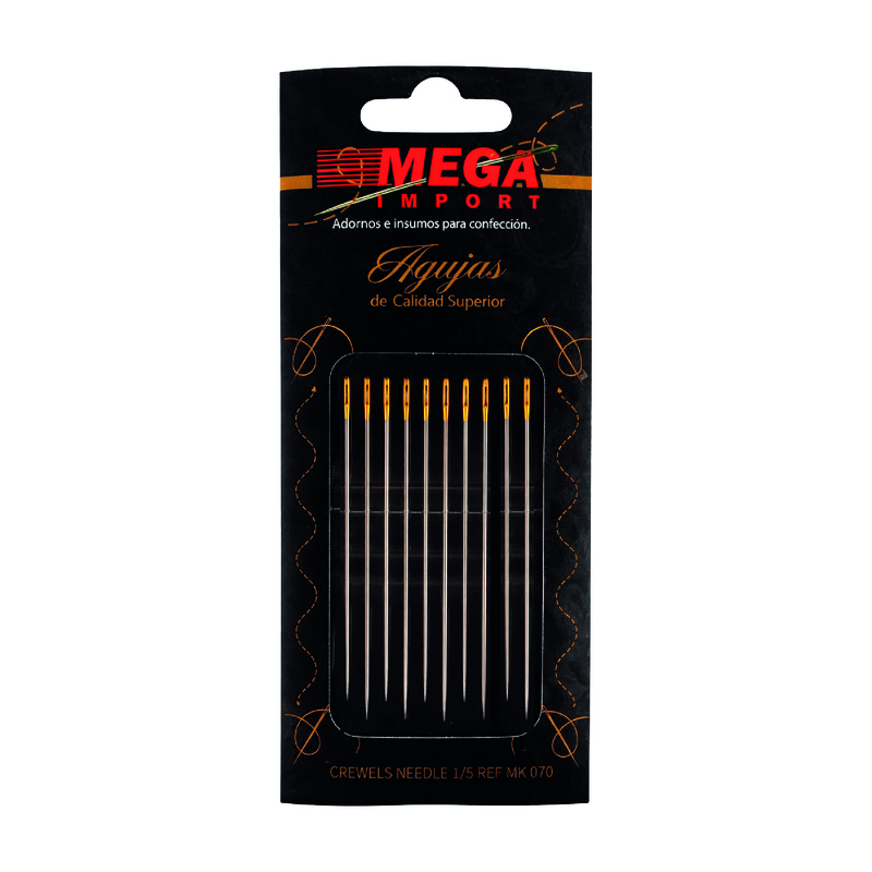 Agujeteros para Bordar REF 070 Ojo Dorado Paquete x 10