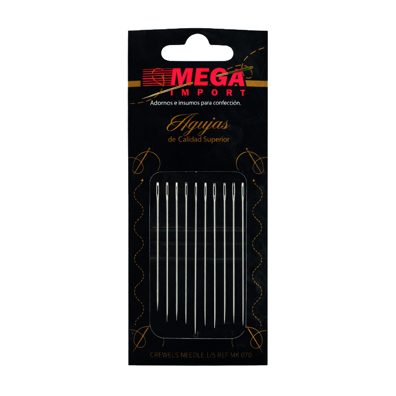 Agujeteros pra bordar REF 070 Ojo plateado paquete x 10