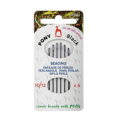 Agujetero Pony Black Beading 10/12 Caja x 5 tarjetas