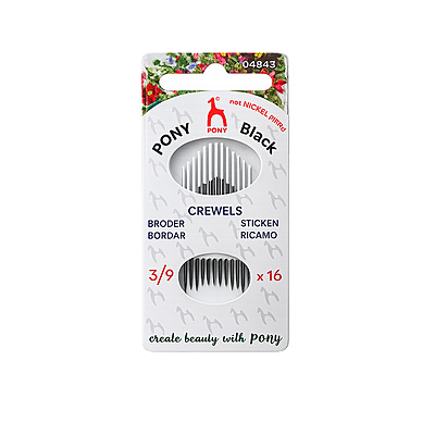 Agujetero Pony Black Crewels 3/9 Caja x 5 Tarjetas