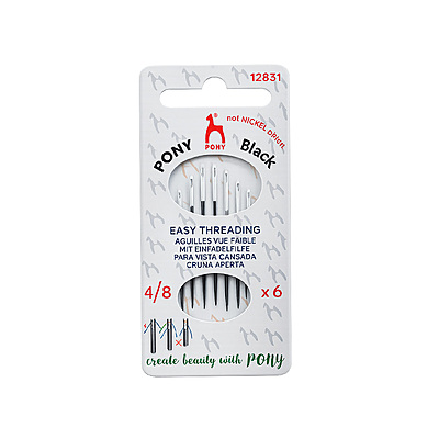 Agujetero Pony Black Easy Thread 4/8  Caja x 5 tarjetas