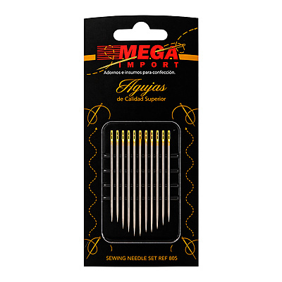 Agujeteros Facil Enhebrado Ref 805 Ojo Dorado Paquete x 10