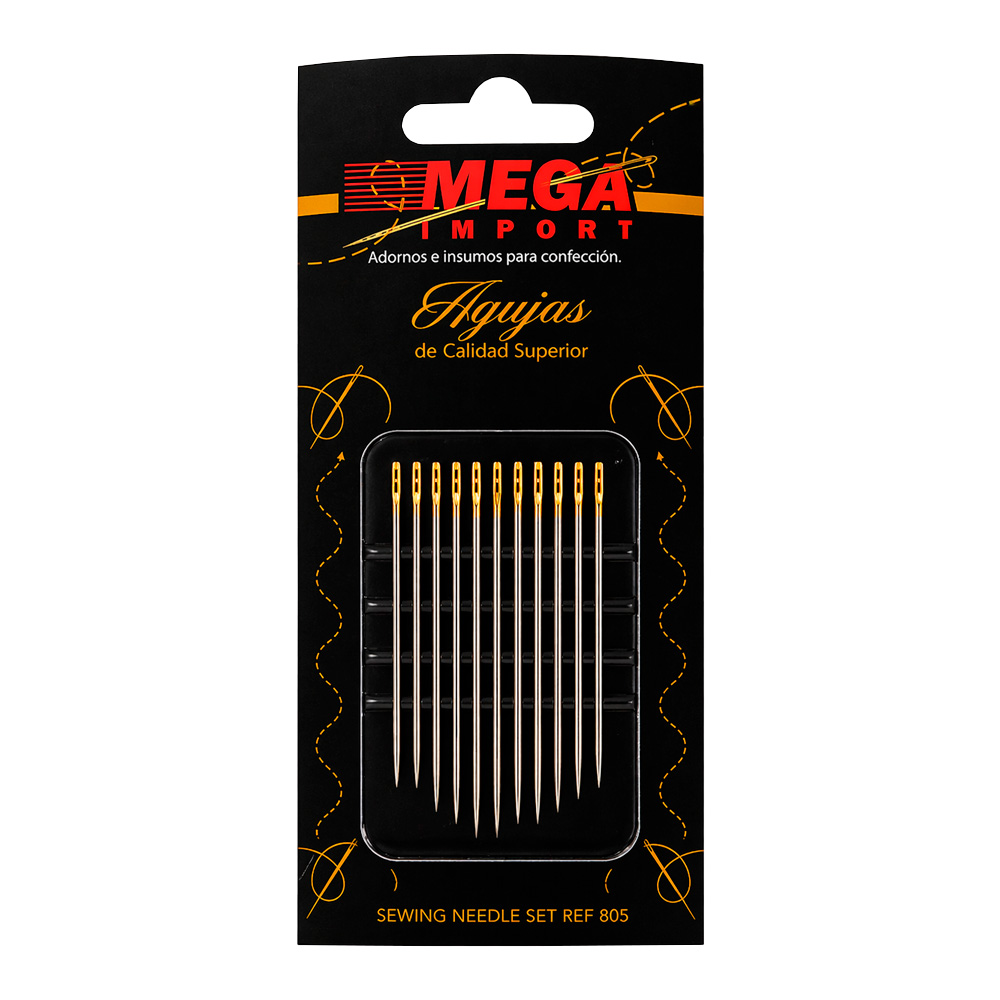 Agujeteros Facil Enhebrado Ref 805 Ojo Dorado Paquete x 10