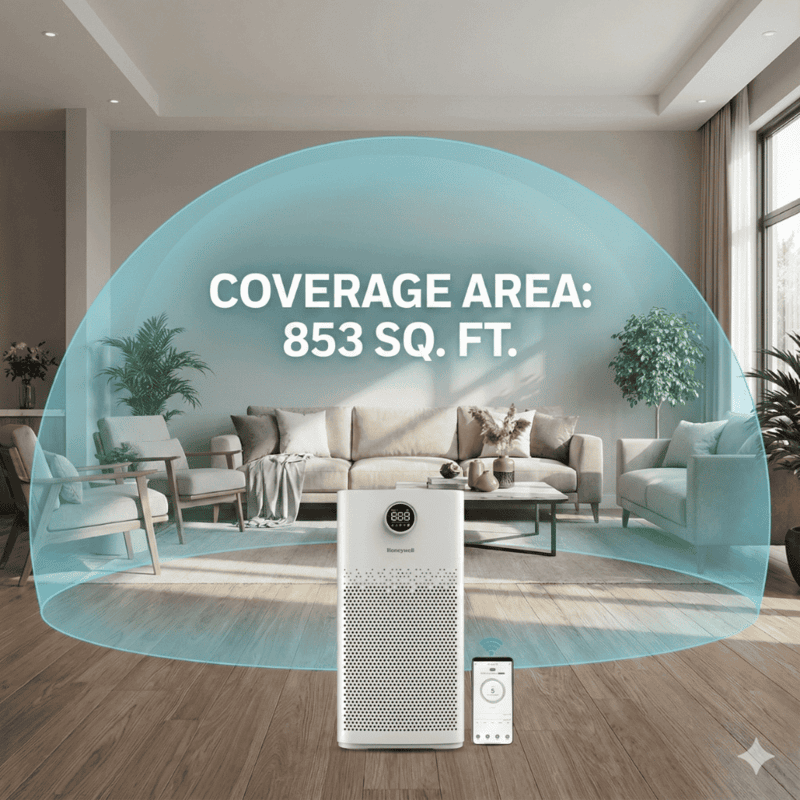 Honeywell Air Touch P2 Platinum Series portable air purifier suitable for large bedrooms.